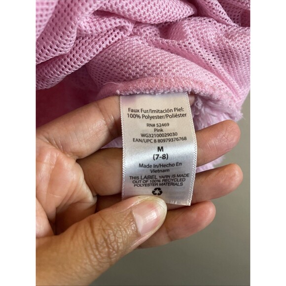 Wonder Nation Girls Sweatshirt M (7-8) Sherpa Pullover Quarter Zip Pockets Pink - Picture 7 of 7